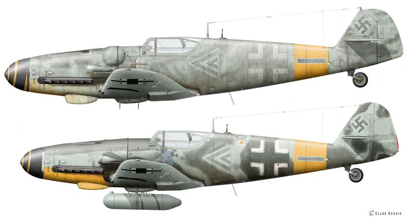 Zeichnung Bf 109 G-6 (Sundin 2022) / Bf 109 G-5 AS (Sundin 2019)