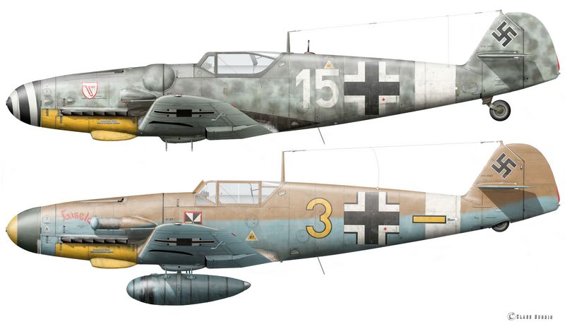 Zeichnung Bf 109 G-6 (Sundin 2022) / Bf 109 G-5 AS (Sundin 2019)